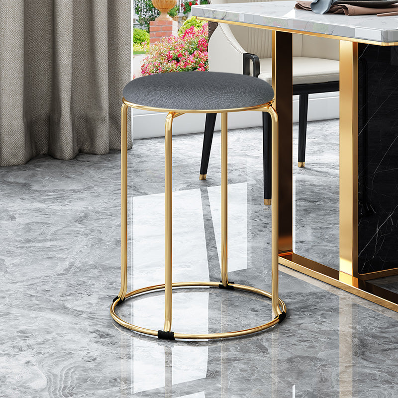 Modern Round Standard Cotton Tear Resistant Standard for Drawing Room Light Gray 1 Piece Clearhalo 'furn' 'furn_ottomans_poufs' 'Furniture' 'Living Room Furniture' 'Ottomans & Poufs' 'ottomans_poufs' 6284455