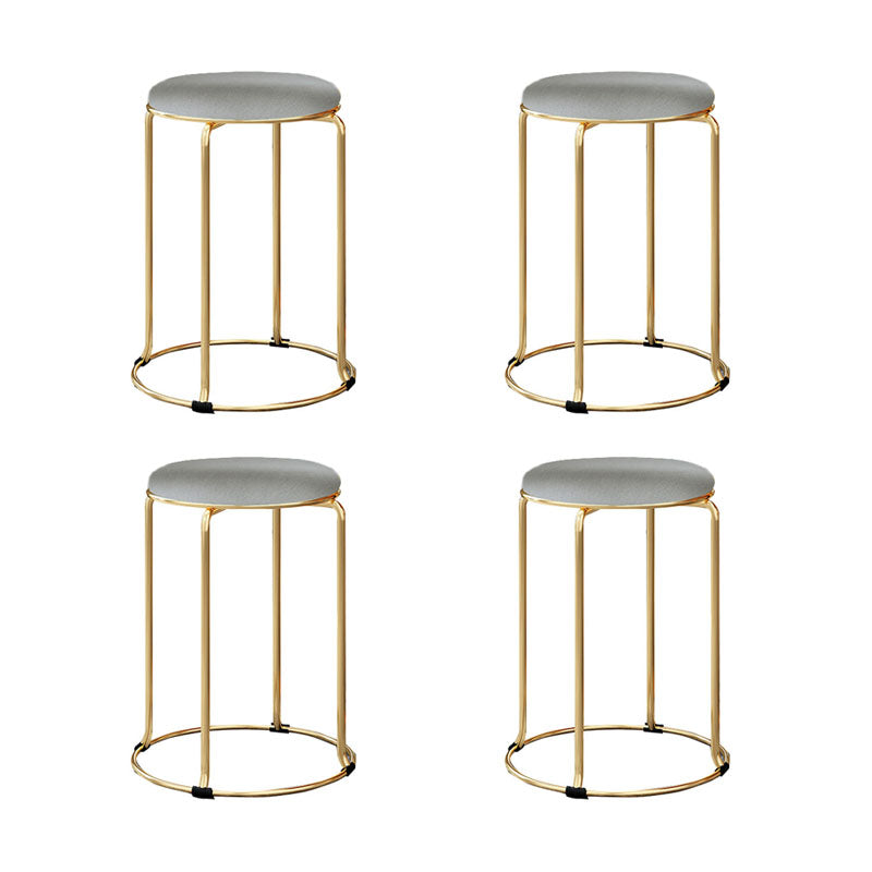 Modern Round Standard Cotton Tear Resistant Standard for Drawing Room Heather Gray 4 Piece Set Clearhalo 'furn' 'furn_ottomans_poufs' 'Furniture' 'Living Room Furniture' 'Ottomans & Poufs' 'ottomans_poufs' 6284467