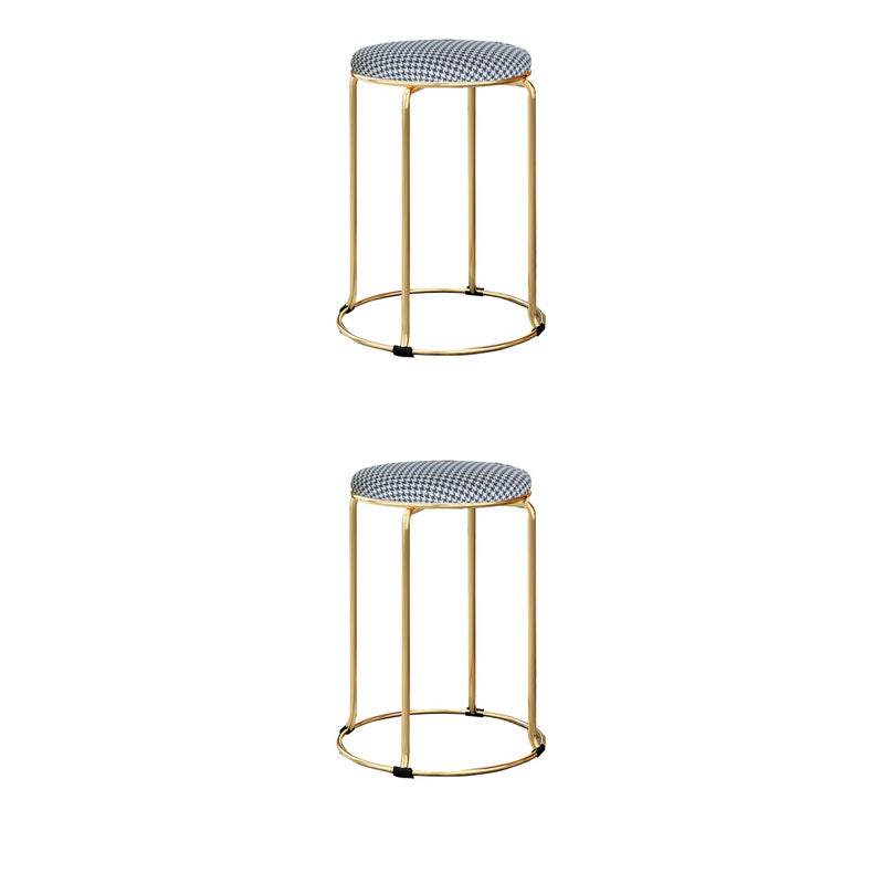 Modern Round Standard Cotton Tear Resistant Standard for Drawing Room Black 2 Piece Set Clearhalo 'furn' 'furn_ottomans_poufs' 'Furniture' 'Living Room Furniture' 'Ottomans & Poufs' 'ottomans_poufs' 6284479