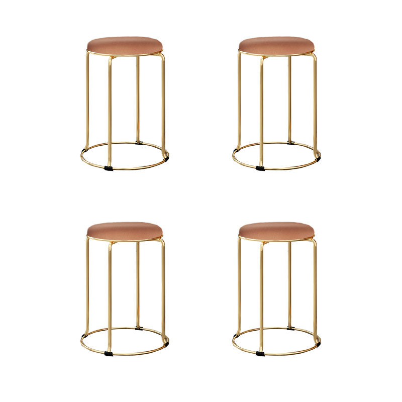 Modern Round Standard Cotton Tear Resistant Standard for Drawing Room Orange 4 Piece Set Clearhalo 'furn' 'furn_ottomans_poufs' 'Furniture' 'Living Room Furniture' 'Ottomans & Poufs' 'ottomans_poufs' 6284488