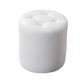 Modern Pouf Ottoman Genuine Leather Upholstered Tufted Solid Color Ottoman Round White 1 Piece Clearhalo 'furn' 'furn_ottomans_poufs' 'Furniture' 'Living Room Furniture' 'Ottomans & Poufs' 'ottomans_poufs' 6284492