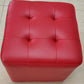 Modern Pouf Ottoman Genuine Leather Upholstered Tufted Solid Color Ottoman Square Red 1 Piece Clearhalo 'furn' 'furn_ottomans_poufs' 'Furniture' 'Living Room Furniture' 'Ottomans & Poufs' 'ottomans_poufs' 6284511