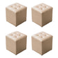 Modern Pouf Ottoman Genuine Leather Upholstered Tufted Solid Color Ottoman Square Off-White 4 Piece Set Clearhalo 'furn' 'furn_ottomans_poufs' 'Furniture' 'Living Room Furniture' 'Ottomans & Poufs' 'ottomans_poufs' 6284539