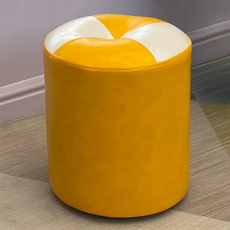 Orange Modern Pouf Water Resistant Round Pouf for Living Room Yellow 1 Piece Clearhalo 'furn' 'furn_ottomans_poufs' 'Furniture' 'Living Room Furniture' 'Ottomans & Poufs' 'ottomans_poufs' 6284547