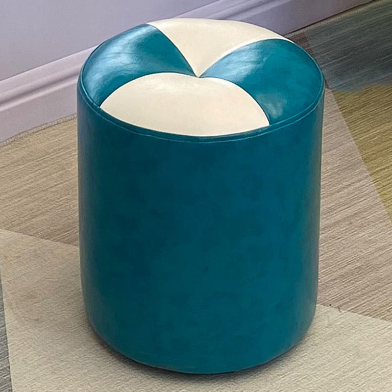 Orange Modern Pouf Water Resistant Round Pouf for Living Room Peacock Blue 1 Piece Clearhalo 'furn' 'furn_ottomans_poufs' 'Furniture' 'Living Room Furniture' 'Ottomans & Poufs' 'ottomans_poufs' 6284552
