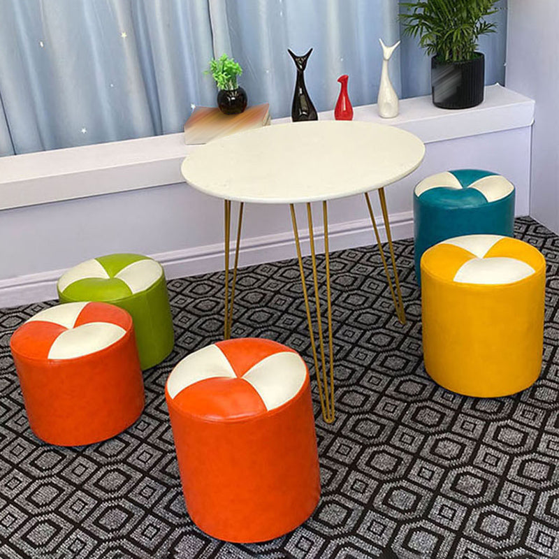 Orange Modern Pouf Water Resistant Round Pouf for Living Room Clearhalo 'furn' 'furn_ottomans_poufs' 'Furniture' 'Living Room Furniture' 'Ottomans & Poufs' 'ottomans_poufs' 6284553