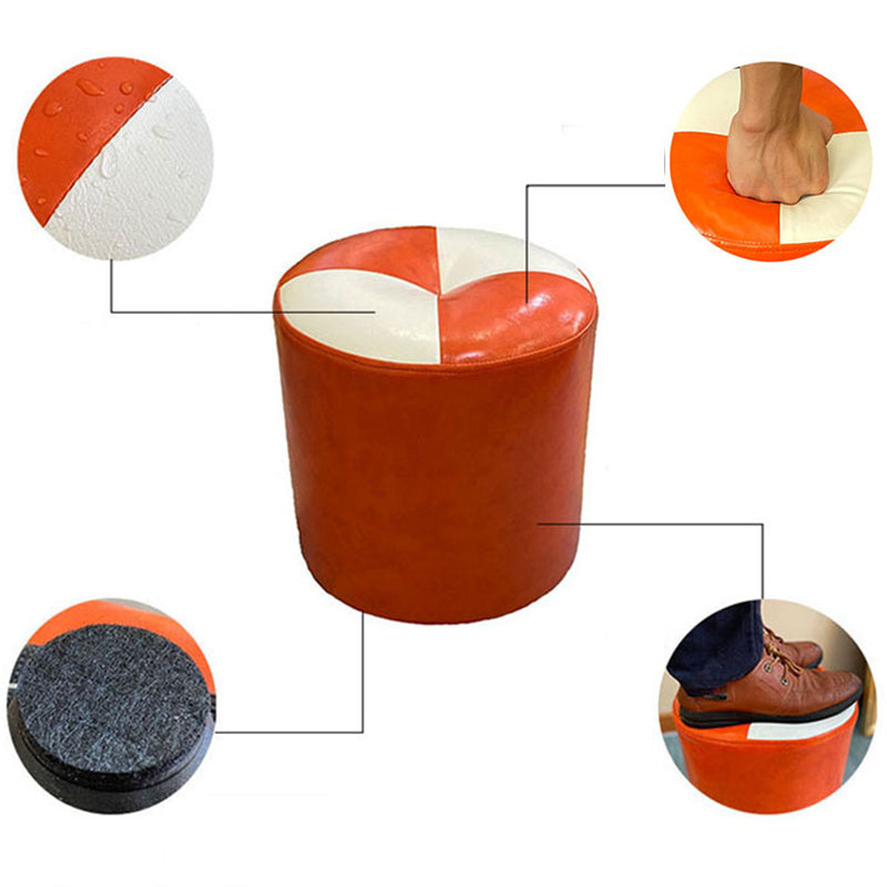 Orange Modern Pouf Water Resistant Round Pouf for Living Room Clearhalo 'furn' 'furn_ottomans_poufs' 'Furniture' 'Living Room Furniture' 'Ottomans & Poufs' 'ottomans_poufs' 6284557