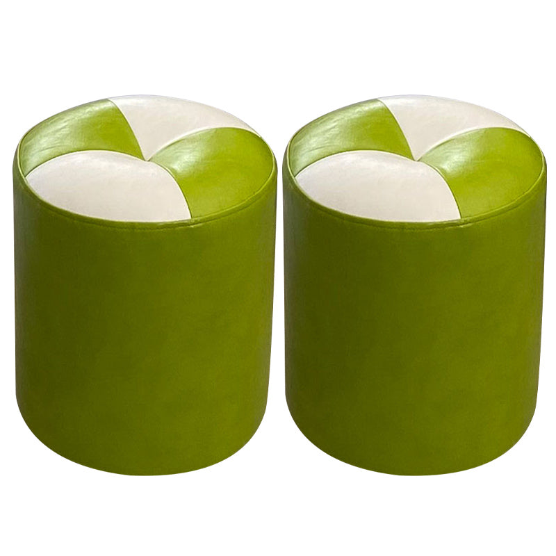 Orange Modern Pouf Water Resistant Round Pouf for Living Room Blackish Green 2 Piece Set Clearhalo 'furn' 'furn_ottomans_poufs' 'Furniture' 'Living Room Furniture' 'Ottomans & Poufs' 'ottomans_poufs' 6284560