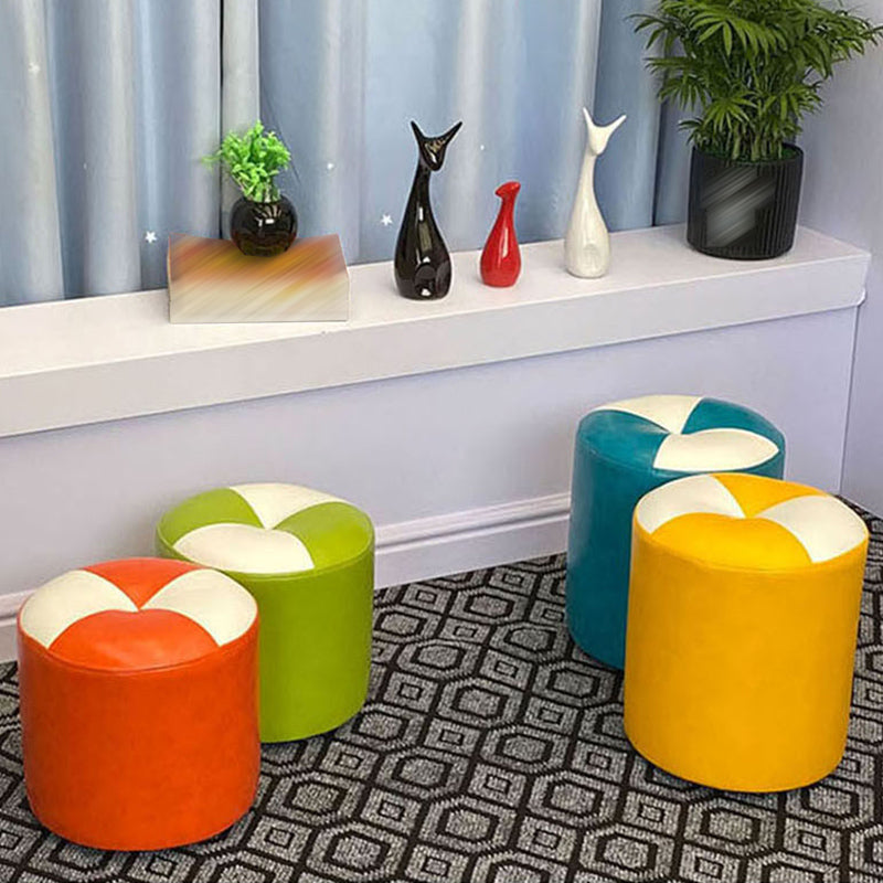 Orange Modern Pouf Water Resistant Round Pouf for Living Room Clearhalo 'furn' 'furn_ottomans_poufs' 'Furniture' 'Living Room Furniture' 'Ottomans & Poufs' 'ottomans_poufs' 6284561