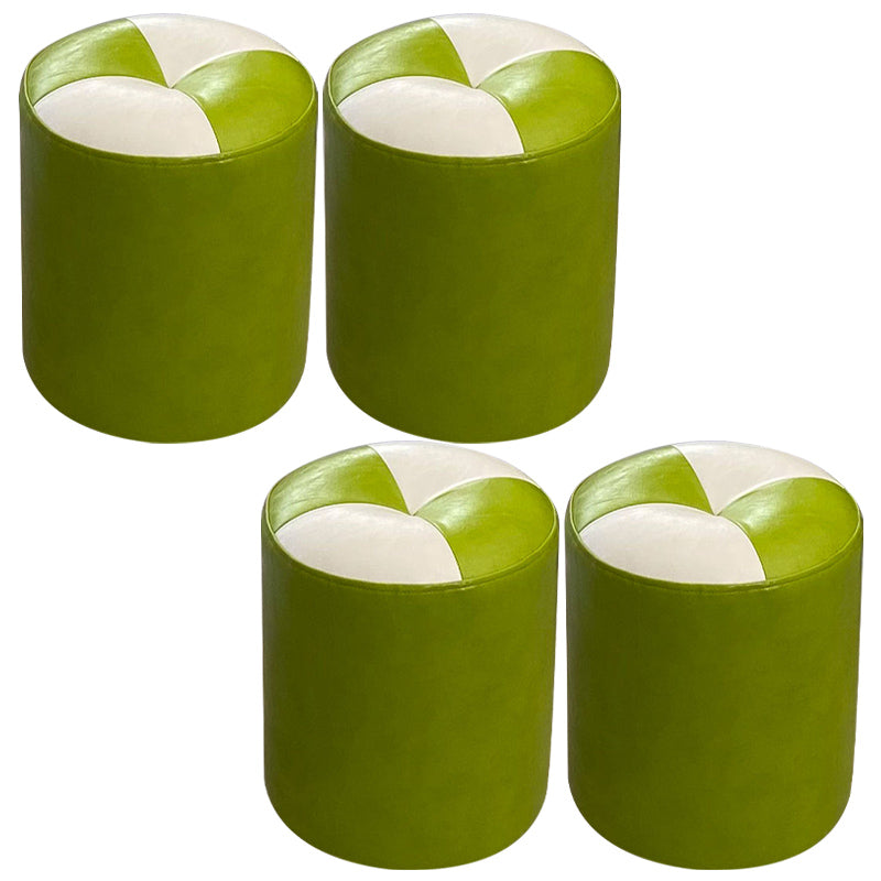 Orange Modern Pouf Water Resistant Round Pouf for Living Room Blackish Green 4 Piece Set Clearhalo 'furn' 'furn_ottomans_poufs' 'Furniture' 'Living Room Furniture' 'Ottomans & Poufs' 'ottomans_poufs' 6284562