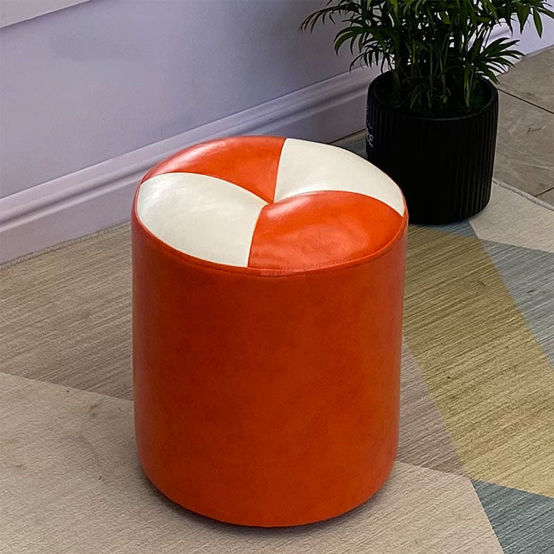 Orange Modern Pouf Water Resistant Round Pouf for Living Room Clearhalo 'furn' 'furn_ottomans_poufs' 'Furniture' 'Living Room Furniture' 'Ottomans & Poufs' 'ottomans_poufs' 6284563