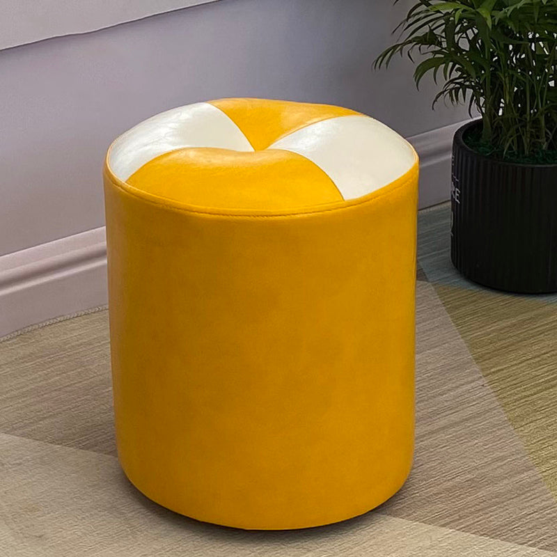 Orange Modern Pouf Water Resistant Round Pouf for Living Room Clearhalo 'furn' 'furn_ottomans_poufs' 'Furniture' 'Living Room Furniture' 'Ottomans & Poufs' 'ottomans_poufs' 6284569