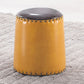 Leather Yellow Pouf Modern Stain Resistant Round Indoor Pouf Ginger 1 Piece Clearhalo 'furn' 'furn_ottomans_poufs' 'Furniture' 'Living Room Furniture' 'Ottomans & Poufs' 'ottomans_poufs' 6284572
