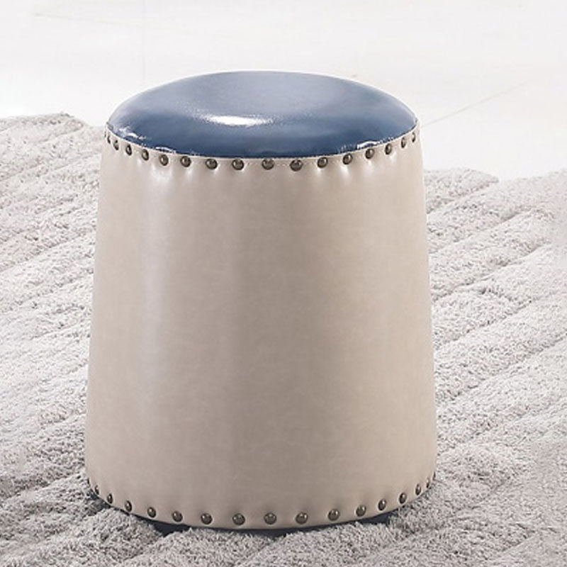 Leather Yellow Pouf Modern Stain Resistant Round Indoor Pouf Heather Gray 1 Piece Clearhalo 'furn' 'furn_ottomans_poufs' 'Furniture' 'Living Room Furniture' 'Ottomans & Poufs' 'ottomans_poufs' 6284573