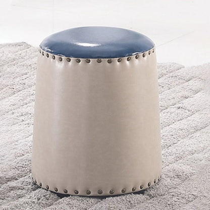 Leather Yellow Pouf Modern Stain Resistant Round Indoor Pouf Heather Gray 1 Piece Clearhalo 'furn' 'furn_ottomans_poufs' 'Furniture' 'Living Room Furniture' 'Ottomans & Poufs' 'ottomans_poufs' 6284573