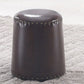 Leather Yellow Pouf Modern Stain Resistant Round Indoor Pouf Coffee 1 Piece Clearhalo 'furn' 'furn_ottomans_poufs' 'Furniture' 'Living Room Furniture' 'Ottomans & Poufs' 'ottomans_poufs' 6284576