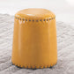 Leather Yellow Pouf Modern Stain Resistant Round Indoor Pouf Yellow 1 Piece Clearhalo 'furn' 'furn_ottomans_poufs' 'Furniture' 'Living Room Furniture' 'Ottomans & Poufs' 'ottomans_poufs' 6284578
