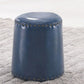 Leather Yellow Pouf Modern Stain Resistant Round Indoor Pouf Peacock Blue 1 Piece Clearhalo 'furn' 'furn_ottomans_poufs' 'Furniture' 'Living Room Furniture' 'Ottomans & Poufs' 'ottomans_poufs' 6284588