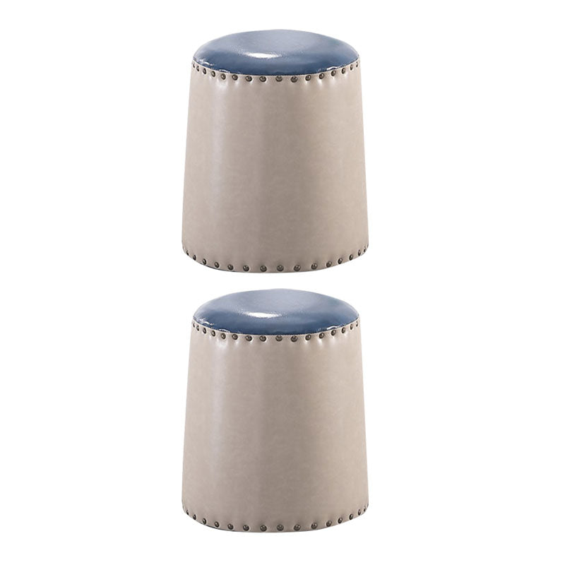 Leather Yellow Pouf Modern Stain Resistant Round Indoor Pouf Heather Gray 2 Piece Set Clearhalo 'furn' 'furn_ottomans_poufs' 'Furniture' 'Living Room Furniture' 'Ottomans & Poufs' 'ottomans_poufs' 6284589