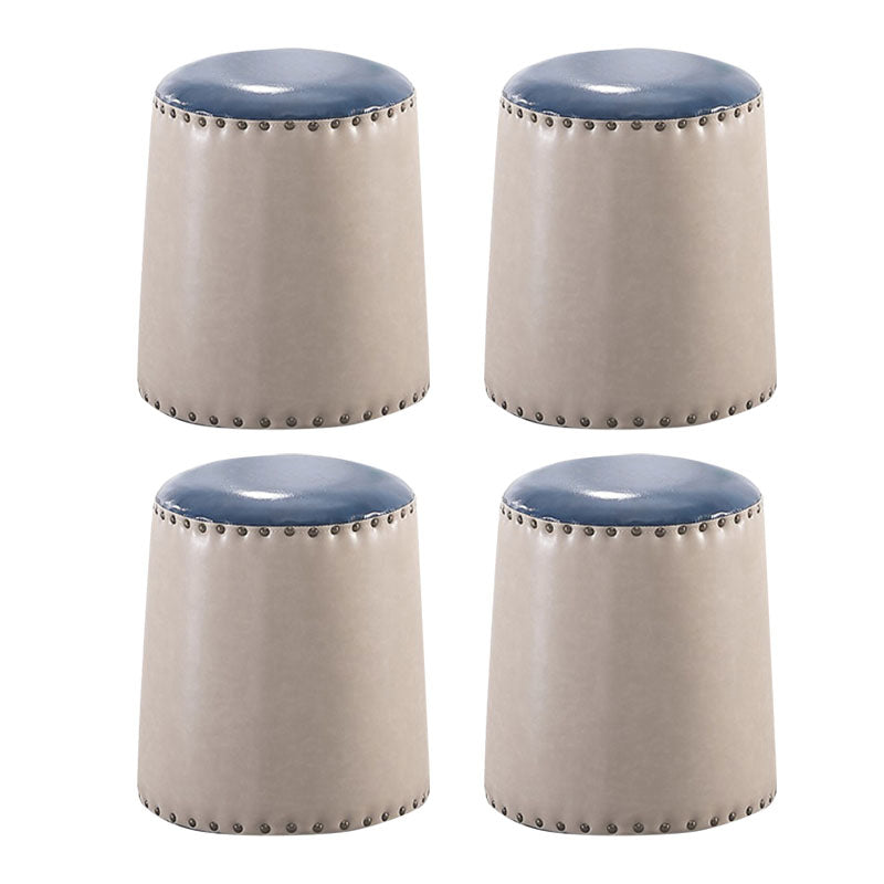 Leather Yellow Pouf Modern Stain Resistant Round Indoor Pouf Heather Gray 4 Piece Set Clearhalo 'furn' 'furn_ottomans_poufs' 'Furniture' 'Living Room Furniture' 'Ottomans & Poufs' 'ottomans_poufs' 6284591