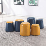 Leather Yellow Pouf Modern Stain Resistant Round Indoor Pouf Clearhalo 'furn' 'furn_ottomans_poufs' 'Furniture' 'Living Room Furniture' 'Ottomans & Poufs' 'ottomans_poufs' 6284592