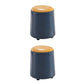 Leather Yellow Pouf Modern Stain Resistant Round Indoor Pouf Dark Blue 2 Piece Set Clearhalo 'furn' 'furn_ottomans_poufs' 'Furniture' 'Living Room Furniture' 'Ottomans & Poufs' 'ottomans_poufs' 6284611