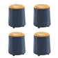 Leather Yellow Pouf Modern Stain Resistant Round Indoor Pouf Dark Blue 4 Piece Set Clearhalo 'furn' 'furn_ottomans_poufs' 'Furniture' 'Living Room Furniture' 'Ottomans & Poufs' 'ottomans_poufs' 6284612