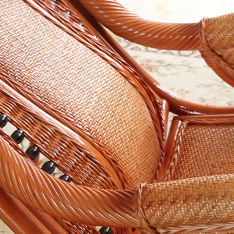 Chaise à bascule traditionnelle en bois massif en osier en osier fauteuil inclinable pour le salon