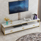 Meuble TV moderne avec 3 tiroirs, console multimédia de rangement ouverte