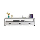 Meuble TV moderne avec 3 tiroirs, console multimédia de rangement ouverte