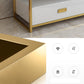 Meuble TV moderne avec 3 tiroirs, console multimédia de rangement ouverte