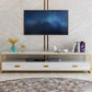 Meuble TV moderne avec 3 tiroirs, console multimédia de rangement ouverte
