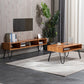 Meuble TV de rangement ouvert, Console multimédia industrielle, meuble TV pour salon