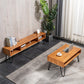 Meuble TV de rangement ouvert, Console multimédia industrielle, meuble TV pour salon