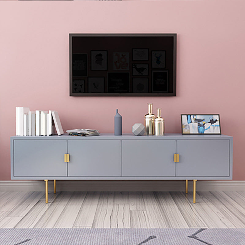 Glam Wood TV Media Stand 16" W Enclosed Storage TV Stand Console with Cabinets 63"L x 15.7"W x 20.5"H Dark Gray Clearhalo 'furn' 'furn_tv_stands_entertainment_centers' 'Furniture' 'Living Room Furniture' 'TV Stands & Entertainment Centers' 'TV Stands & Media Storage Furniture' 'tv_stands_entertainment_centers' 6285591