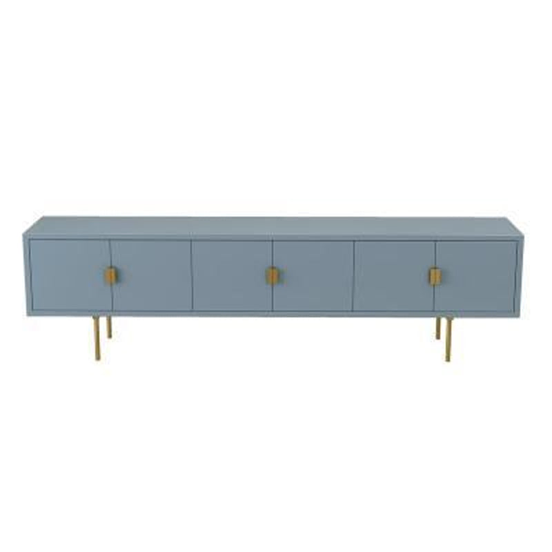 Glam Wood TV Media Stand 16" W Enclosed Storage TV Stand Console with Cabinets Dark Gray Clearhalo 'furn' 'furn_tv_stands_entertainment_centers' 'Furniture' 'Living Room Furniture' 'TV Stands & Entertainment Centers' 'TV Stands & Media Storage Furniture' 'tv_stands_entertainment_centers' 6285592