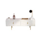 Glam Wood TV Media Stand 16" W Enclosed Storage TV Stand Console with Cabinets White Clearhalo 'furn' 'furn_tv_stands_entertainment_centers' 'Furniture' 'Living Room Furniture' 'TV Stands & Entertainment Centers' 'TV Stands & Media Storage Furniture' 'tv_stands_entertainment_centers' 6285593