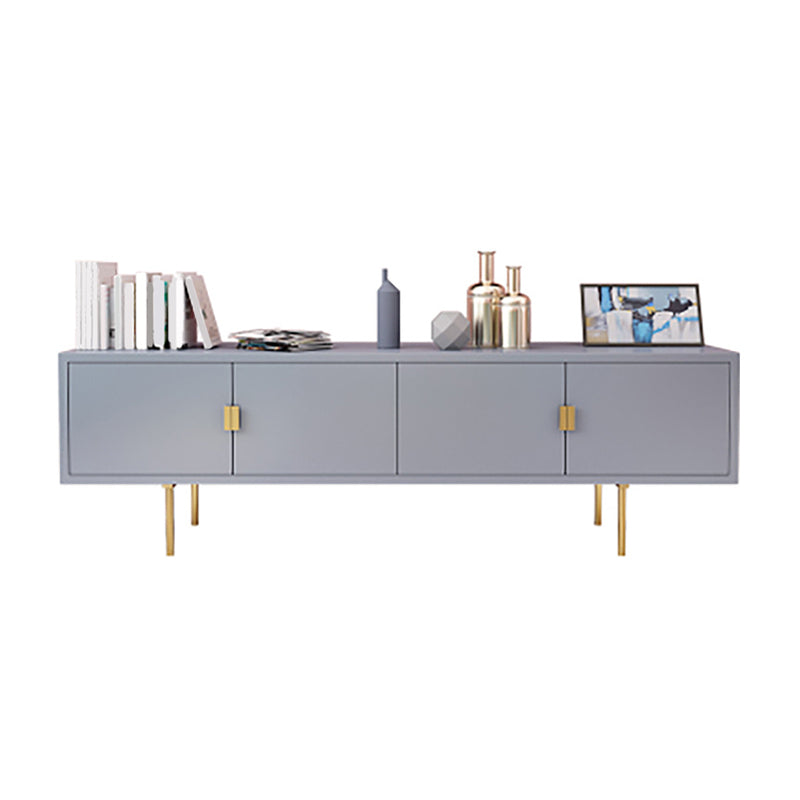Glam Wood TV Media Stand 16" W Enclosed Storage TV Stand Console with Cabinets 57.1"L x 15.7"W x 20.5"H Dark Gray Clearhalo 'furn' 'furn_tv_stands_entertainment_centers' 'Furniture' 'Living Room Furniture' 'TV Stands & Entertainment Centers' 'TV Stands & Media Storage Furniture' 'tv_stands_entertainment_centers' 6285597