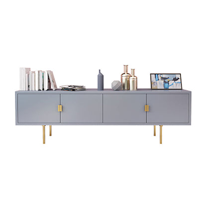 Glam Wood TV Media Stand 16" W Enclosed Storage TV Stand Console with Cabinets 57.1"L x 15.7"W x 20.5"H Dark Gray Clearhalo 'furn' 'furn_tv_stands_entertainment_centers' 'Furniture' 'Living Room Furniture' 'TV Stands & Entertainment Centers' 'TV Stands & Media Storage Furniture' 'tv_stands_entertainment_centers' 6285597