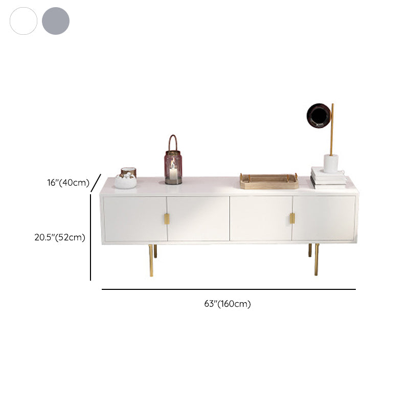 Glam Wood TV Media Stand 16" W Enclosed Storage TV Stand Console with Cabinets Clearhalo 'furn' 'furn_tv_stands_entertainment_centers' 'Furniture' 'Living Room Furniture' 'TV Stands & Entertainment Centers' 'TV Stands & Media Storage Furniture' 'tv_stands_entertainment_centers' 6285606