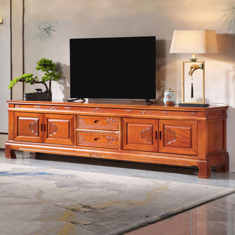 Wooden TV Cabinet Classical Storage TV Stand for Living Room 87"L x 18"W x 23"H Wood Cabinet Enclosed Storage Clearhalo 'furn' 'furn_tv_stands_entertainment_centers' 'Furniture' 'Living Room Furniture' 'TV Stands & Entertainment Centers' 'TV Stands & Media Storage Furniture' 'tv_stands_entertainment_centers' 6285654