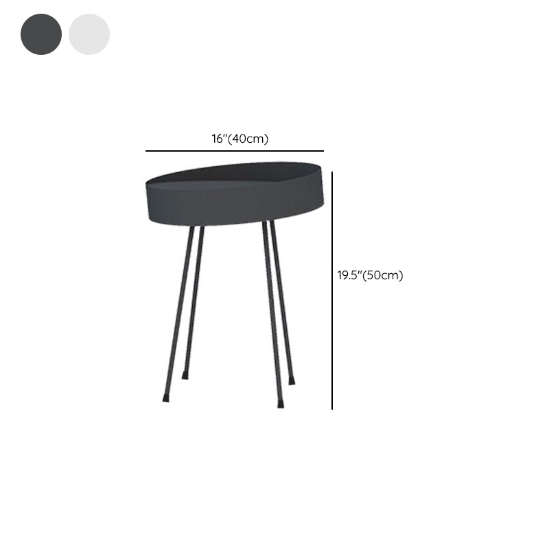 Mesa de centro redonda de hierro de mediados de siglo, juego de mesa de cóctel con tapa de bandeja de 2 piezas