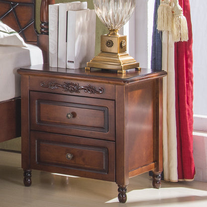 17,5 "W x 20" H Tavolo da notte in legno di gomma tradizionale per soggiorno