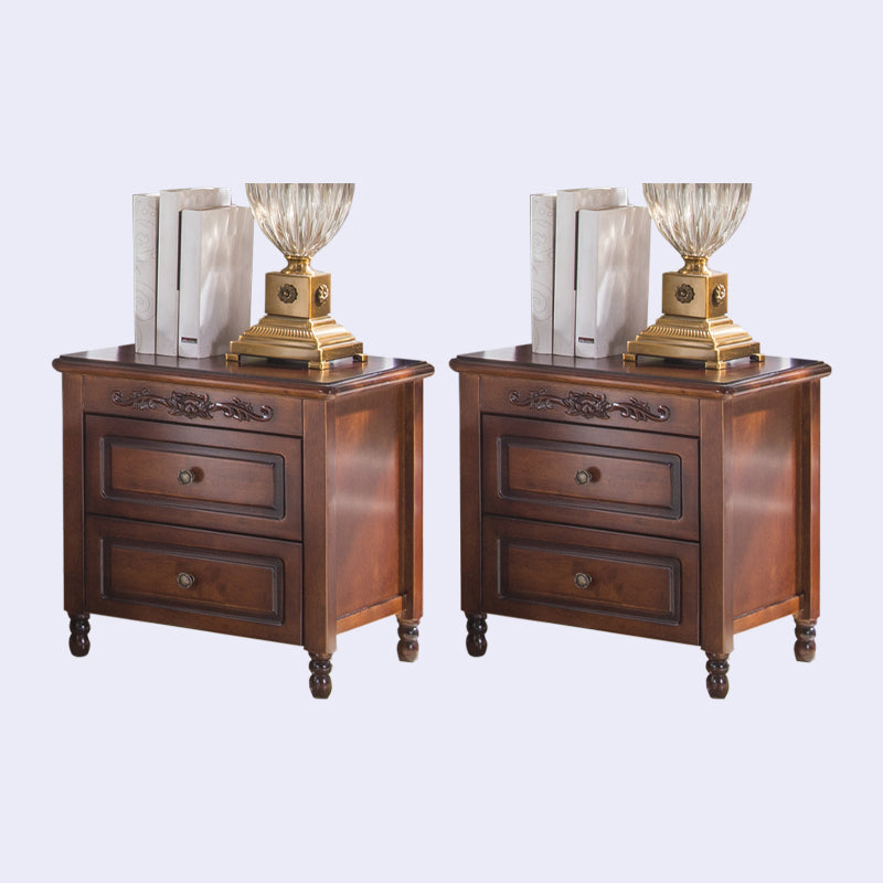 17,5 "W x 20" H Tavolo da notte in legno di gomma tradizionale per soggiorno