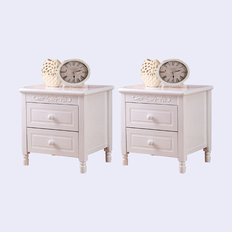 17,5 "W x 20" H Tavolo da notte in legno di gomma tradizionale per soggiorno