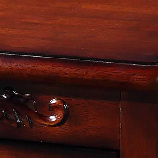 Mesa nocturna de madera de goma tradicional de 17.5 "W x 20" H para sala de estar para sala de estar