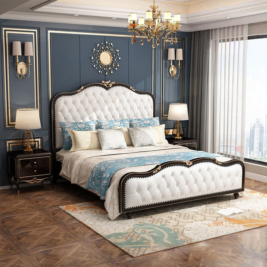 Gabinete tradicional de cama de cama sólida cama de madera sólida con piernas