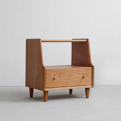 1 Drawer Medium Wood Nightstand Modern Solid Wood Night Table ,19.7" Tall 18"L x 16"W x 20"H Cherry Wood 1 Piece Clearhalo 'Bedroom Furniture' 'furn' 'furn_night_stand' 'Furniture' 'night_stand' 'Nightstands' 6285862