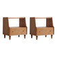 1 Drawer Medium Wood Nightstand Modern Solid Wood Night Table ,19.7" Tall 18"L x 16"W x 20"H Cherry Wood 2 Piece Set Clearhalo 'Bedroom Furniture' 'furn' 'furn_night_stand' 'Furniture' 'night_stand' 'Nightstands' 6285863