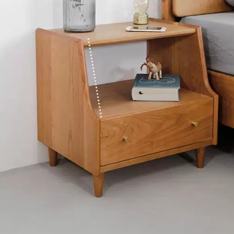 1 Drawer Medium Wood Nightstand Modern Solid Wood Night Table ,19.7" Tall Clearhalo 'Bedroom Furniture' 'furn' 'furn_night_stand' 'Furniture' 'night_stand' 'Nightstands' 6285865
